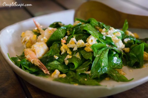 ผัดผักเหมียงกุ้งสด