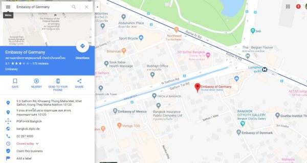 Embassy of Germany Map